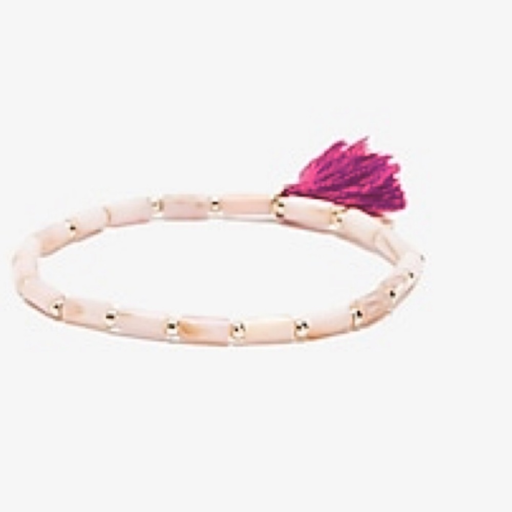 NWT Express Pink Beaded Tassel Bracelet